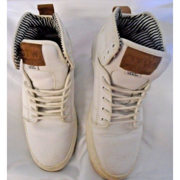 VANS OTW Men\'s 6.5 White Leather Upper Brown trim Blue White Lining Ankle Unisex main image 4